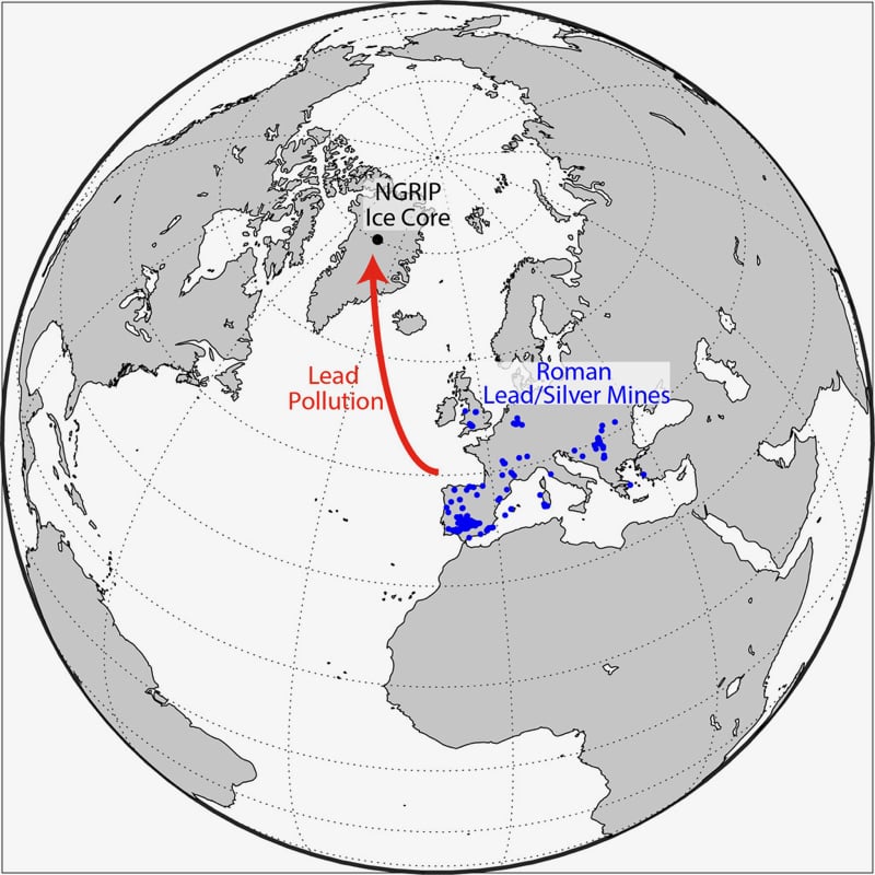 Map showing location of NGRIP ice core.