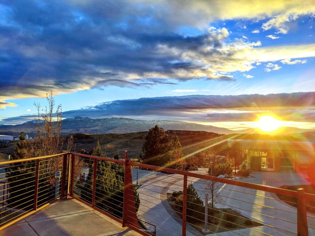 DRI Reno campus at sunset