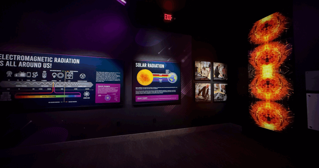 A museum exhibit featuring solar radiation.