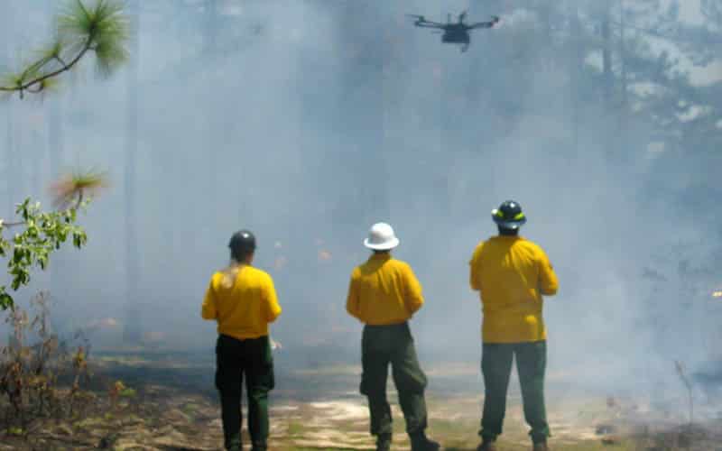 DRI scientists design drones to assist wildland firefighters in monitoring fires and aftermath.