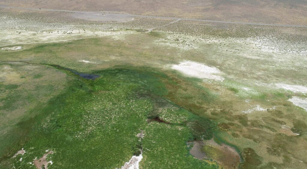Aerial image of the Baltazor hot springs.