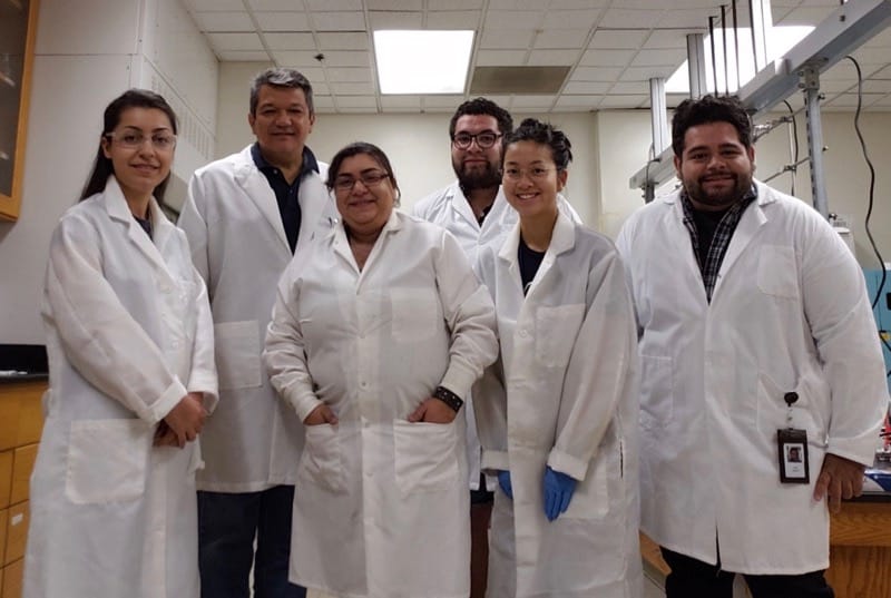 Erick Bandala (second from left) and his colleagues from DRI's Environmental Engineering Lab. 