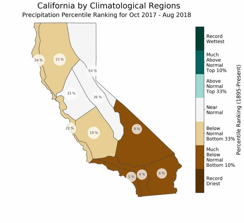Map of California created with California Climate Tracker tool