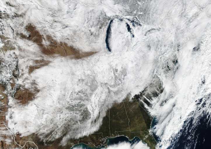 Aerial view of clouds over the United States