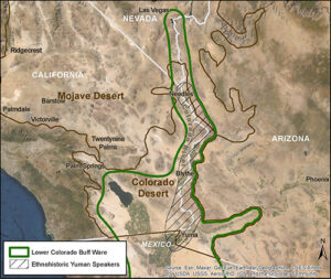 Map of Lower Colorado Buff Ware