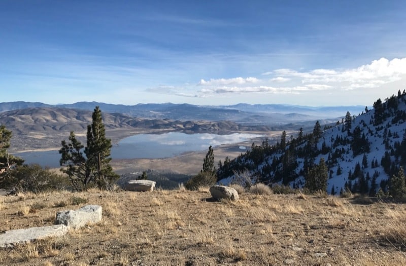 view of lake from a mountain