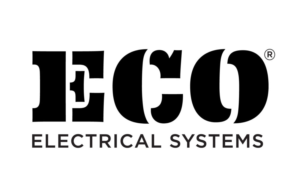 Black text logo of ECO Electrical Systems