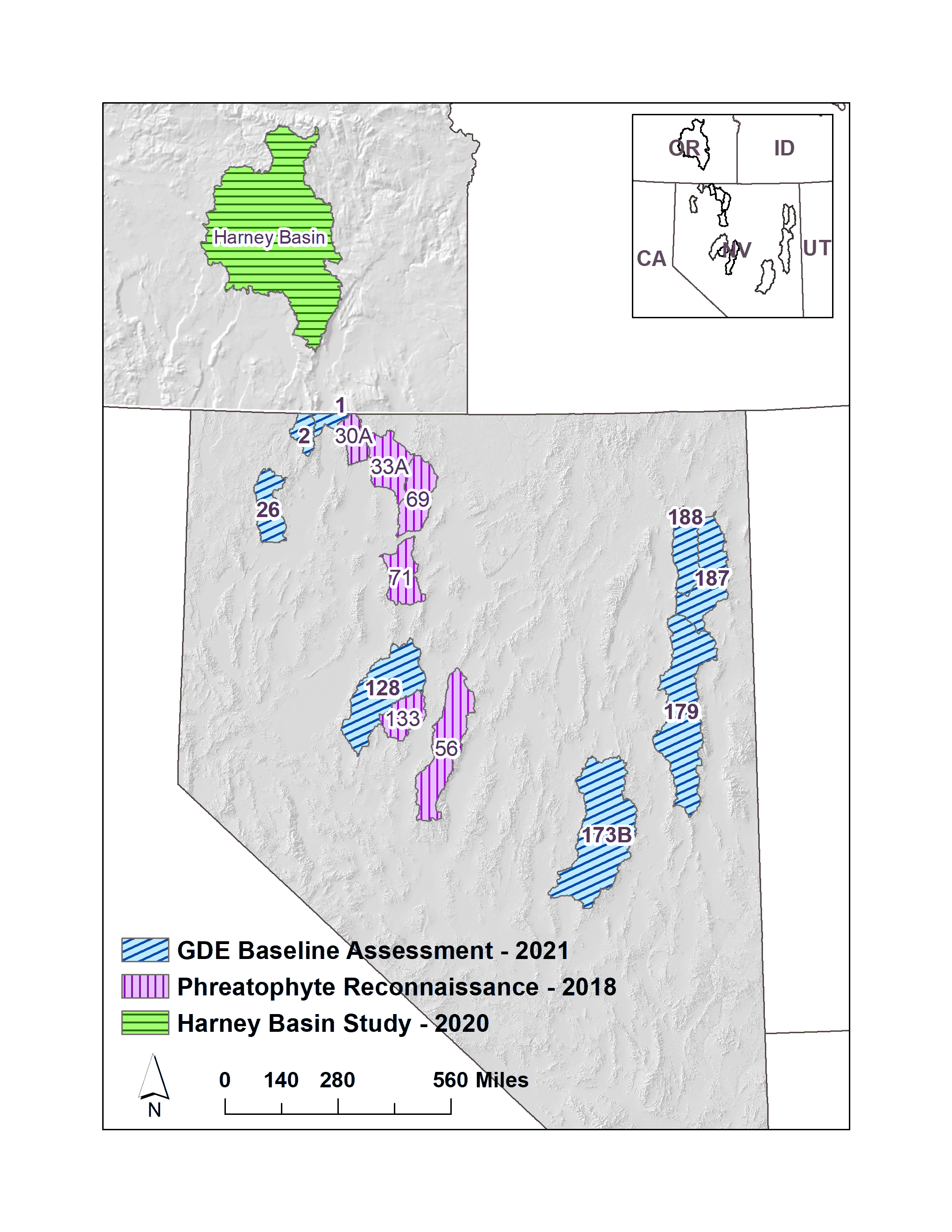 map of Nevada highlighting groundwater