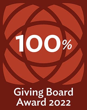 100%<br />
Giving Board Award 2022 logo