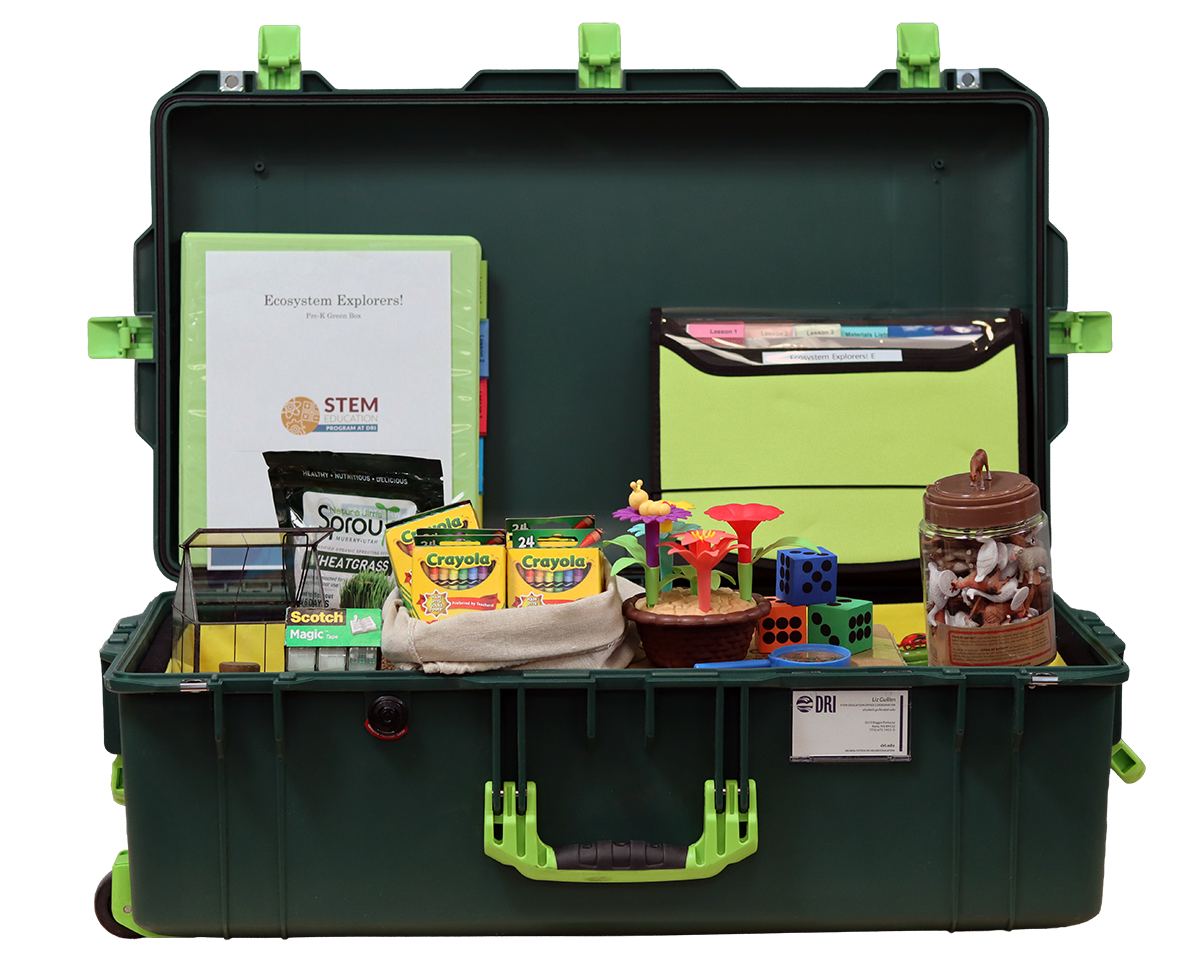Green Box kit with labeled components