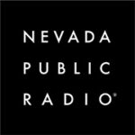 Nevada Public Radio logo white text on a black background.