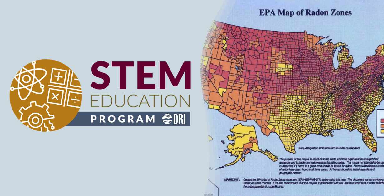 STEM Education program with a map of the united states showing radon zones