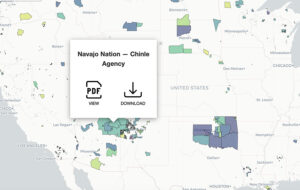 Map of the western United States that shows you can click on Tribally controlled regions for more information.
