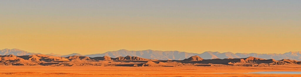 Dry Nevada landscape with mountains