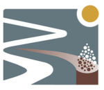 SWSC Logo of a river with stormwater run off going into a filtering system.