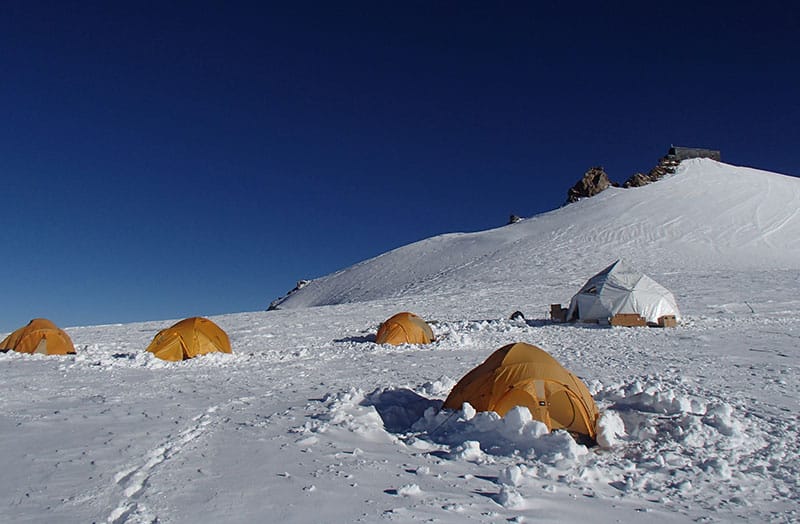 ice core drilling camp on Colle Gnifetti