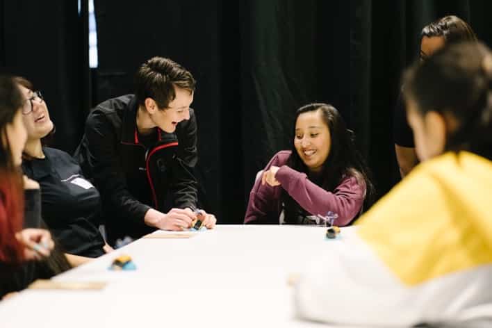 Students assemble an electric motor